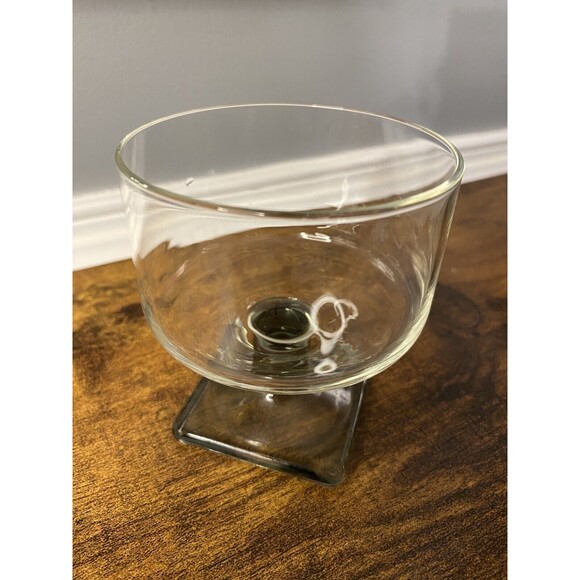 Vintage Federal Glass Nordic Midnight Smoke Champagne Sherbet Glasses Set Of 3 - Picture 5 of 5